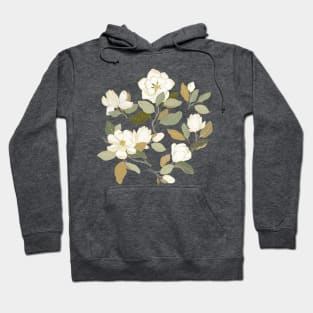 White magnolia flowers Hoodie